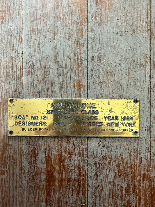 Commodore Swiftsure 33' Brass Builders Plate