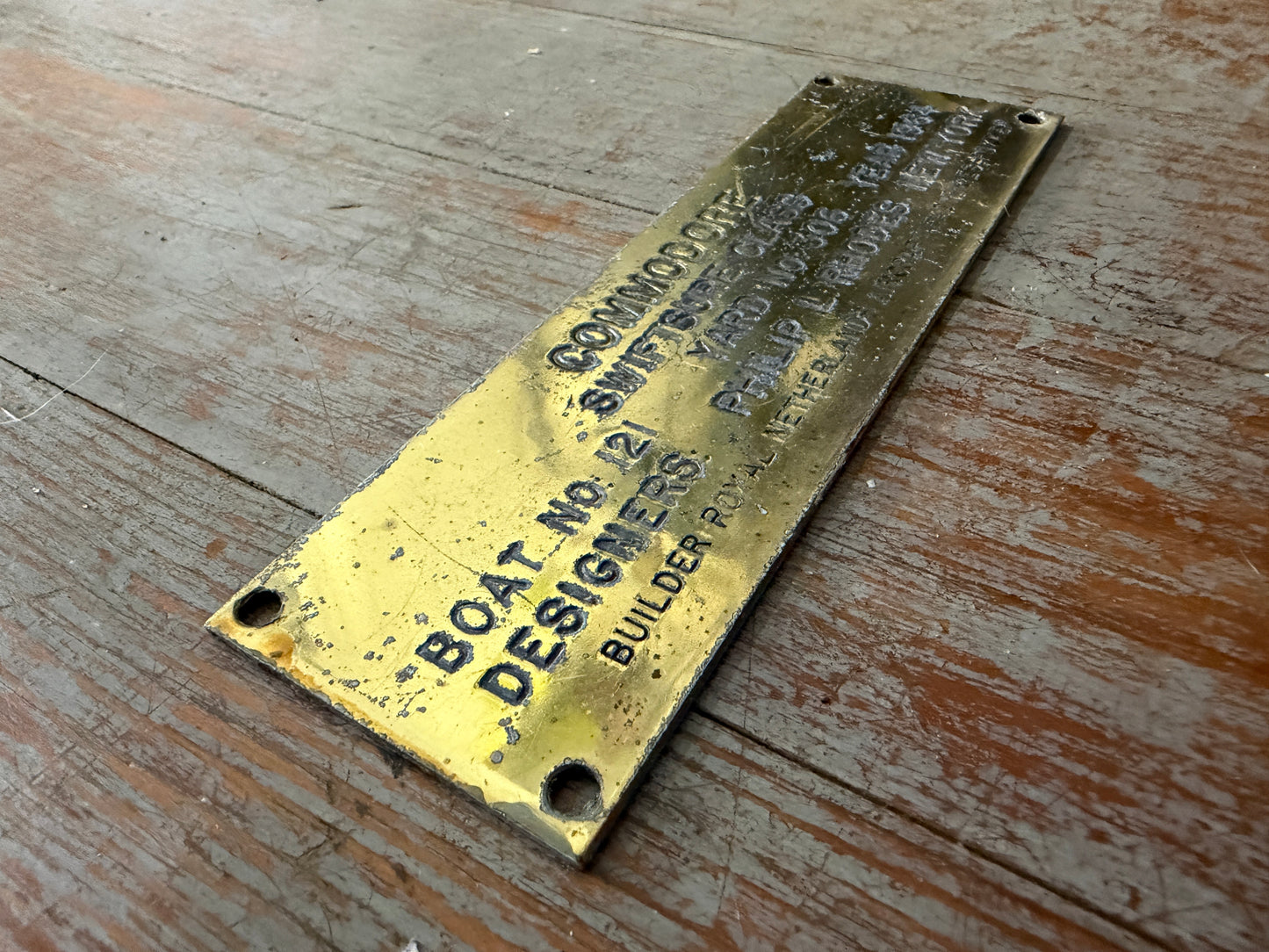 Commodore Swiftsure 33' Brass Builders Plate