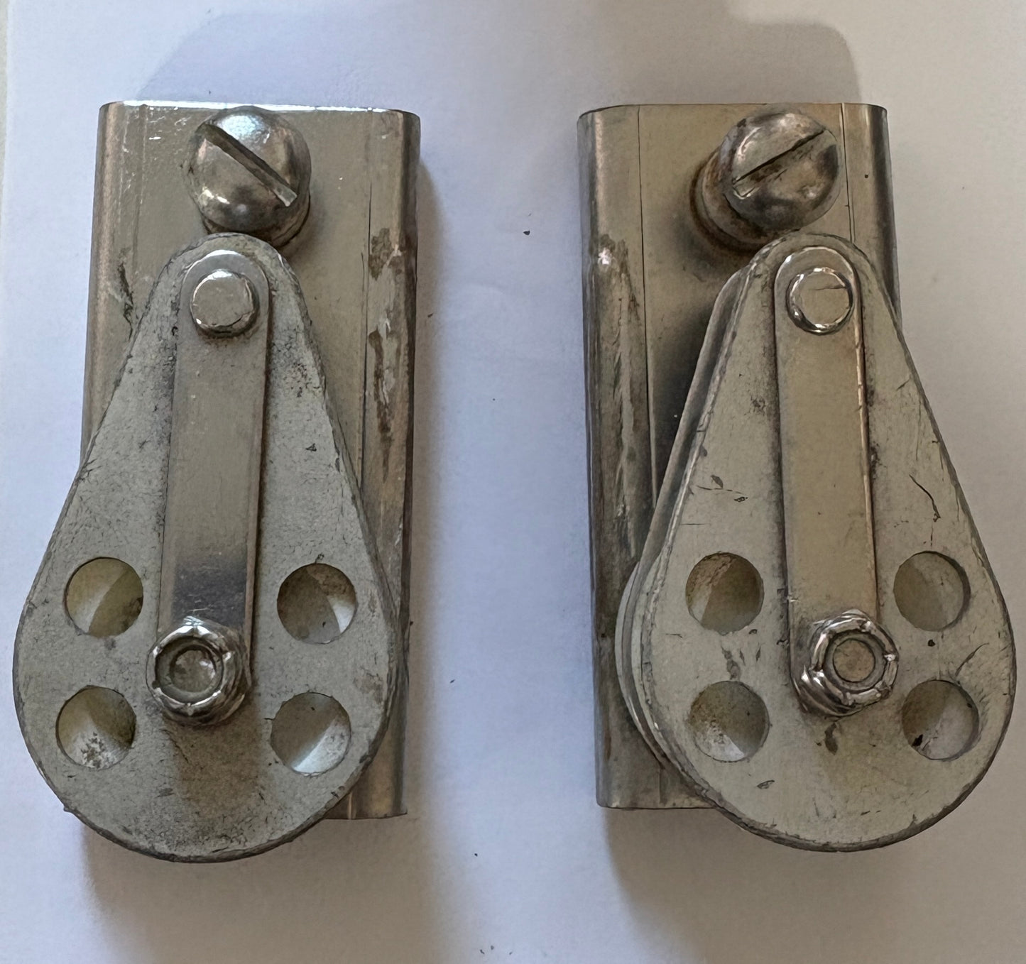 Stainless Steel Double Cheek Block Track Car 1 5/8" Track PAIR Screw top