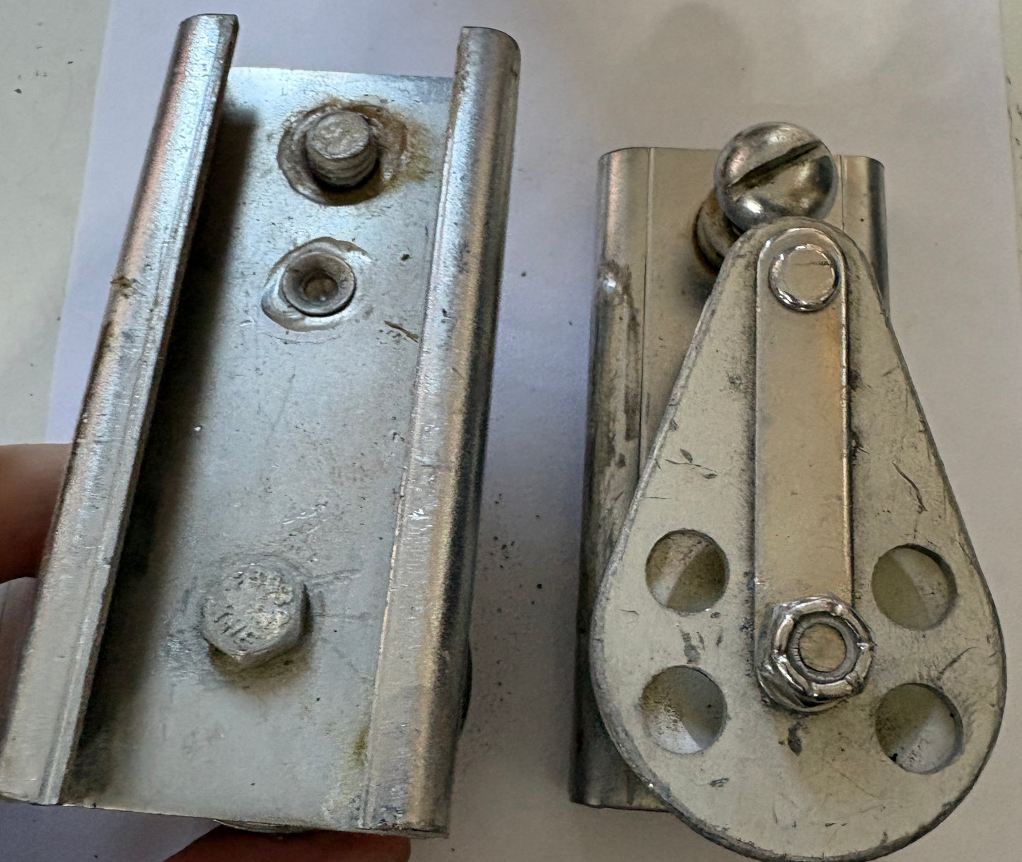 Stainless Steel Double Cheek Block Track Car 1 5/8" Track PAIR Screw top