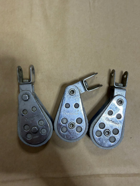 LOT OF 3 Garhauer Single Swivel Blocks - 1 5/8" Sheave - 3/8" Line Width