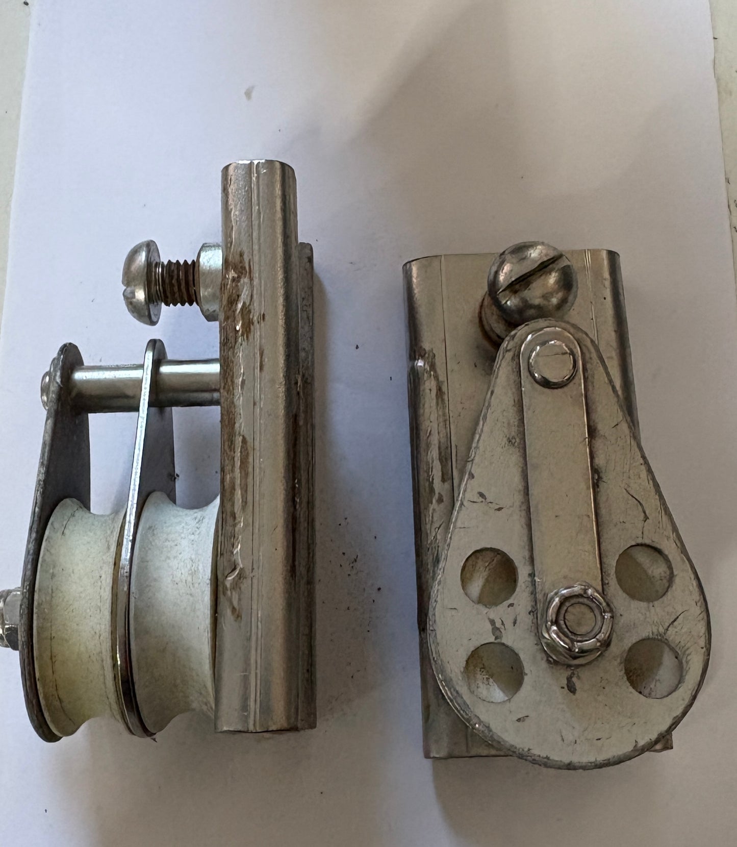 Stainless Steel Double Cheek Block Track Car 1 5/8" Track PAIR Screw top
