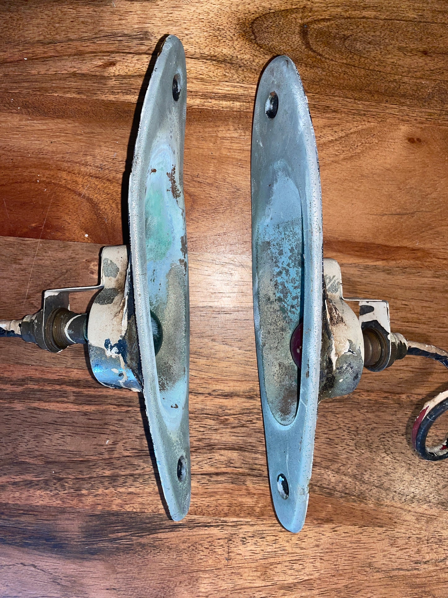 Vintage PAIR Bronze Navigational Lights