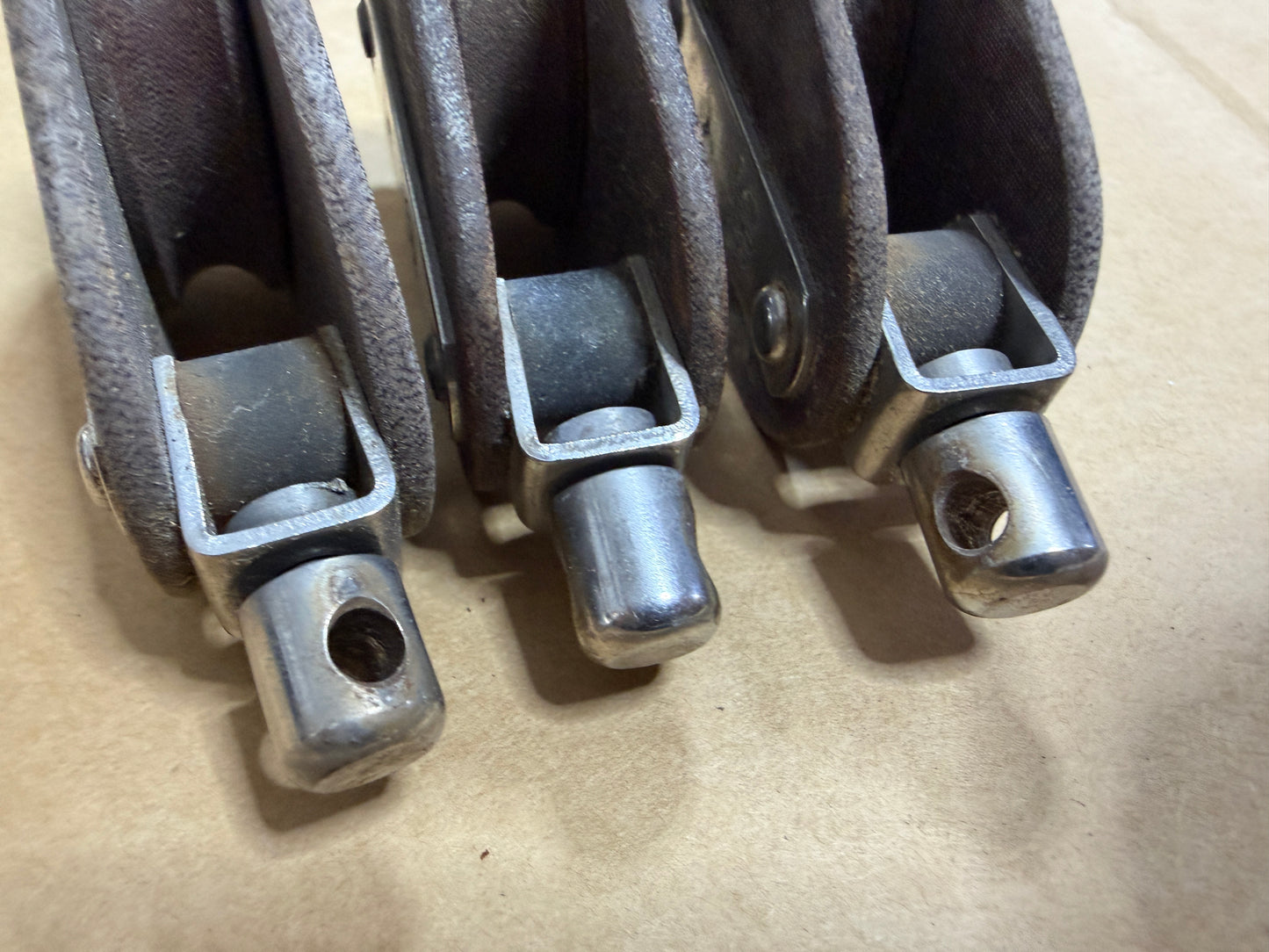 LOT OF 3 GIBB #4 Single Swivel Blocks - 1 7/8" Sheave - 5/16" Line Width