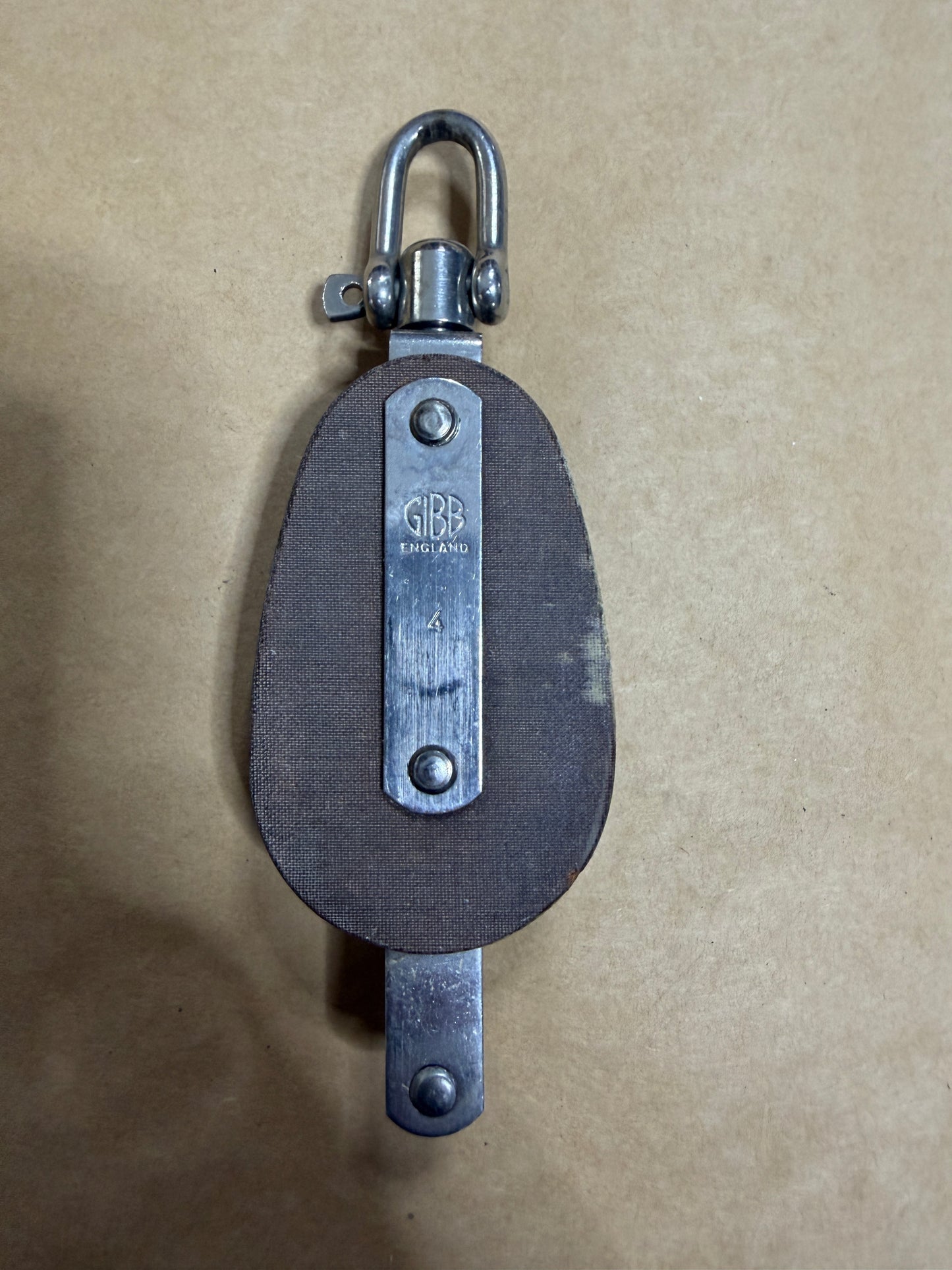 GIBB #4 Single Swivel Block With Becket - 1 7/8" Sheave - 5/16" Line Width