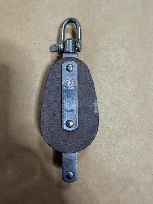 GIBB #4 Single Swivel Block With Becket - 1 7/8" Sheave - 5/16" Line Width