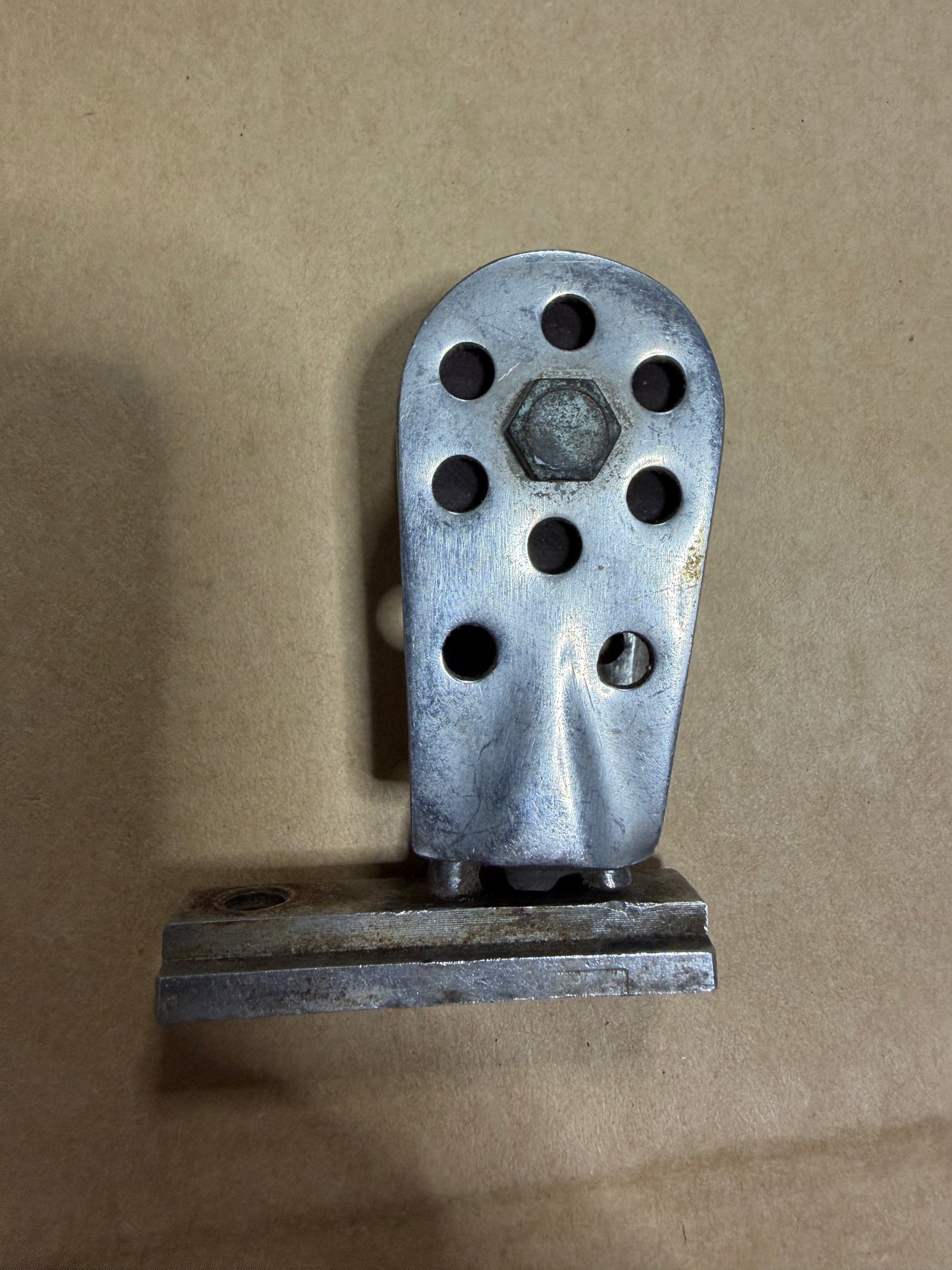 Small Tufnol Single Block on 5/8" Track Slide - 3/8" Line Width