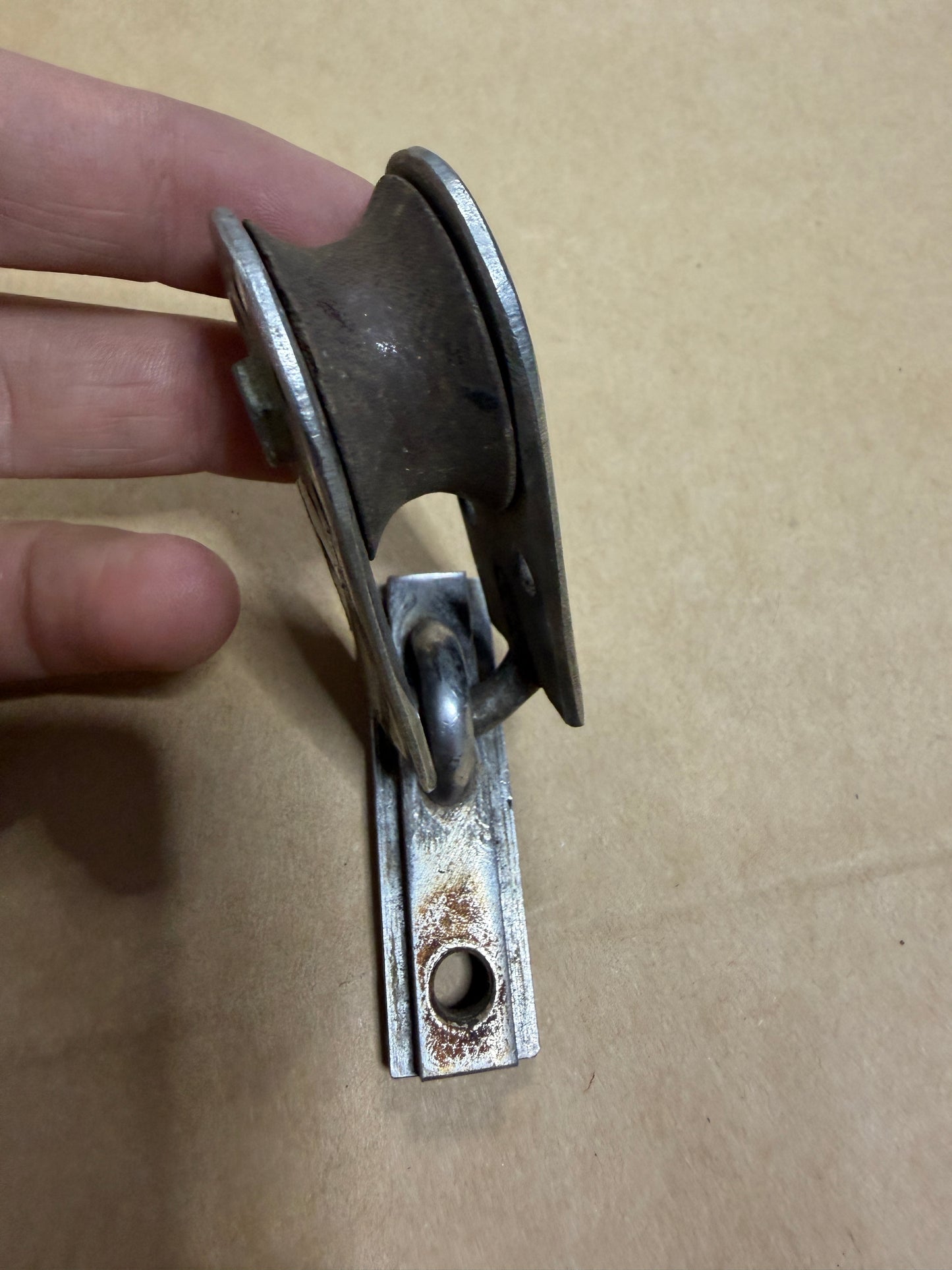 Small Tufnol Single Block on 5/8" Track Slide - 3/8" Line Width