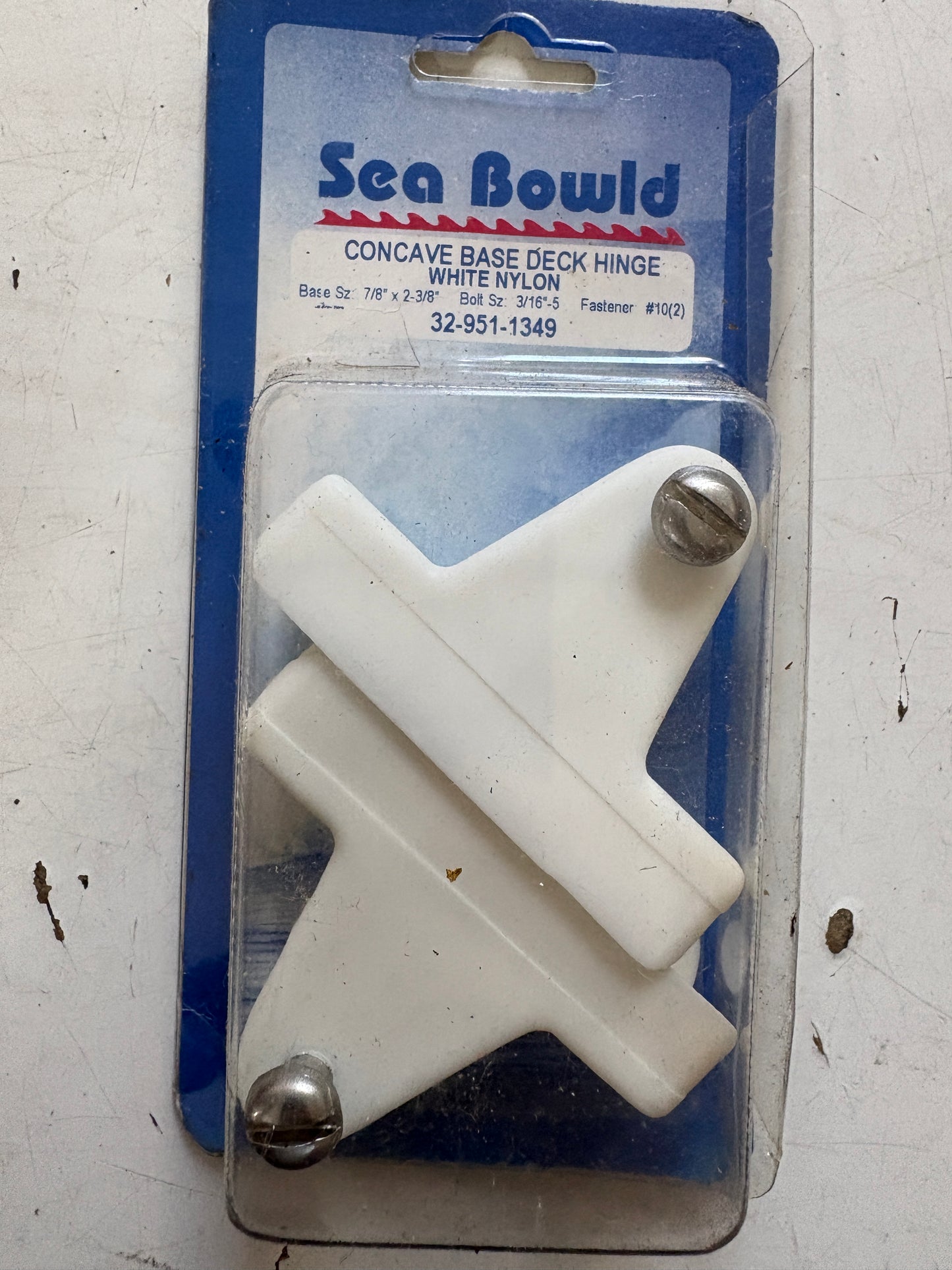 Sea Bowld Concave Base Deck Hinge White Nylon 32-951-1349