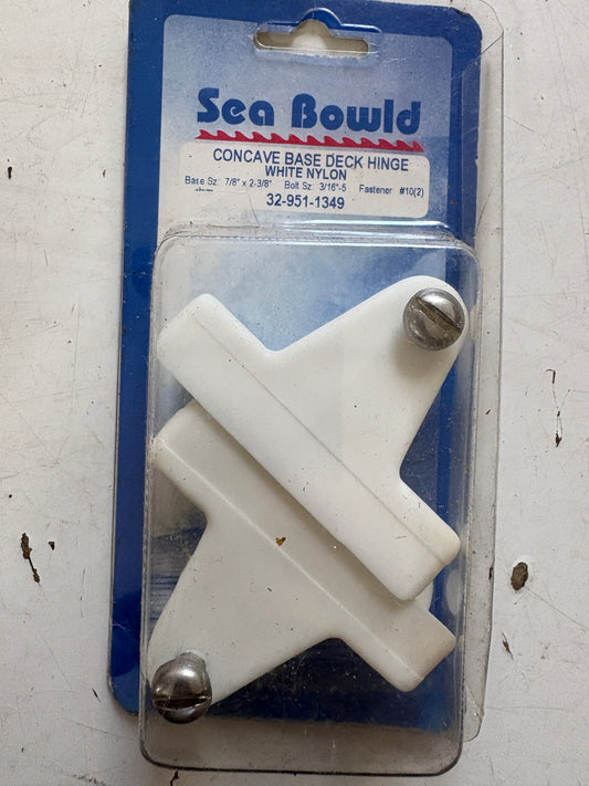 Sea Bowld Concave Base Deck Hinge White Nylon 32-951-1349