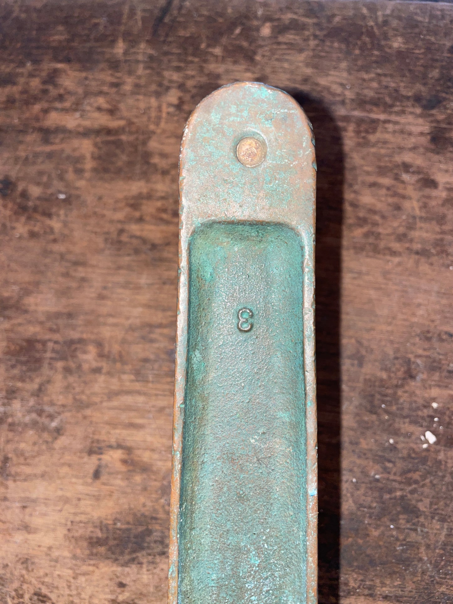 Vintage Bronze 13 1/2” Winch Handle- 1 1/2” Insert