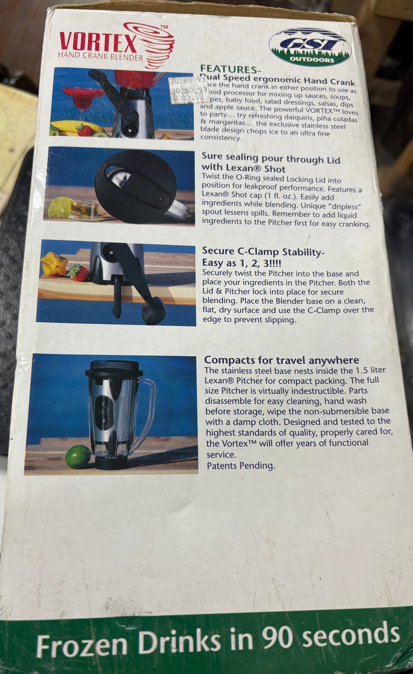 Vortex Hand Crank Blender NEW in box