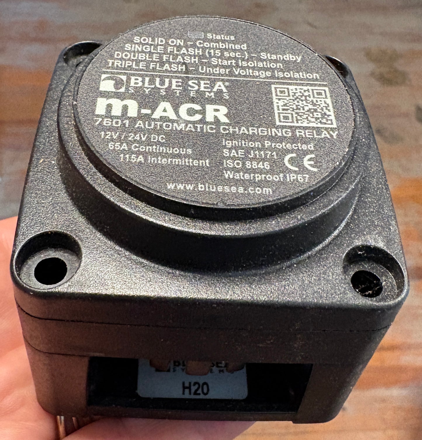 Blue Sea Systems 7601 m-Series Automatic Charging Relay, 12/24V DC, 65 Amp