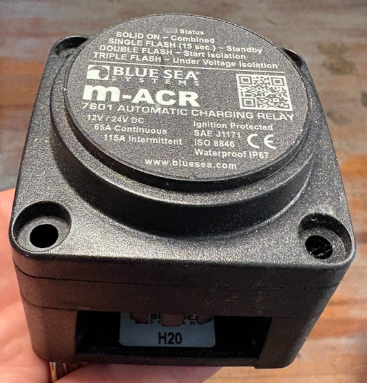 Blue Sea Systems 7601 m-Series Automatic Charging Relay, 12/24V DC, 65 Amp