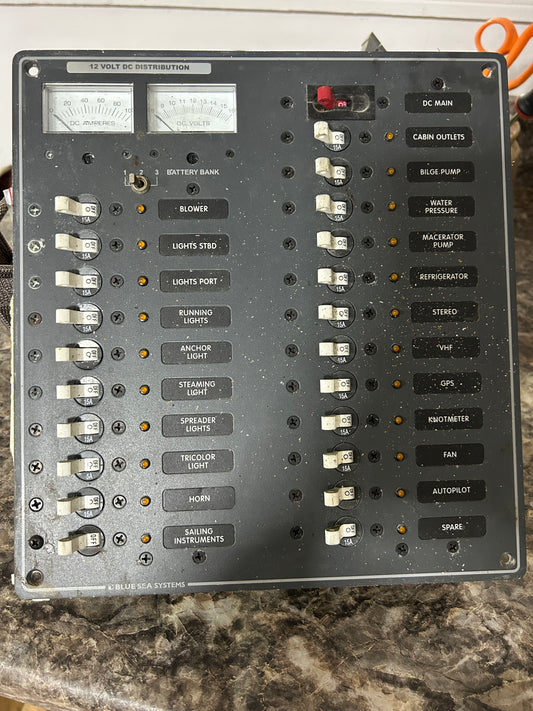 Blue Sea Systems 8380 12V DC Distribution Panel w/ Breakers & Gauges