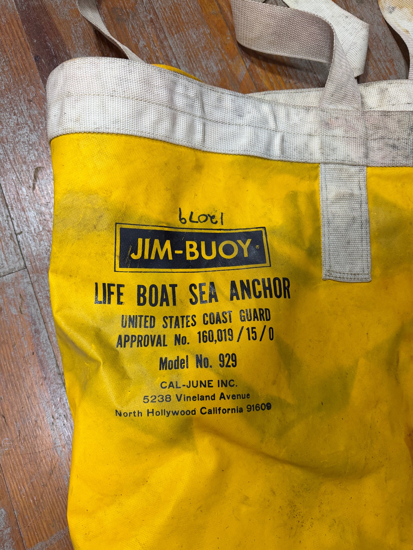 Jim Buoy Life Boat Sea Anchor MODEL NO. 929