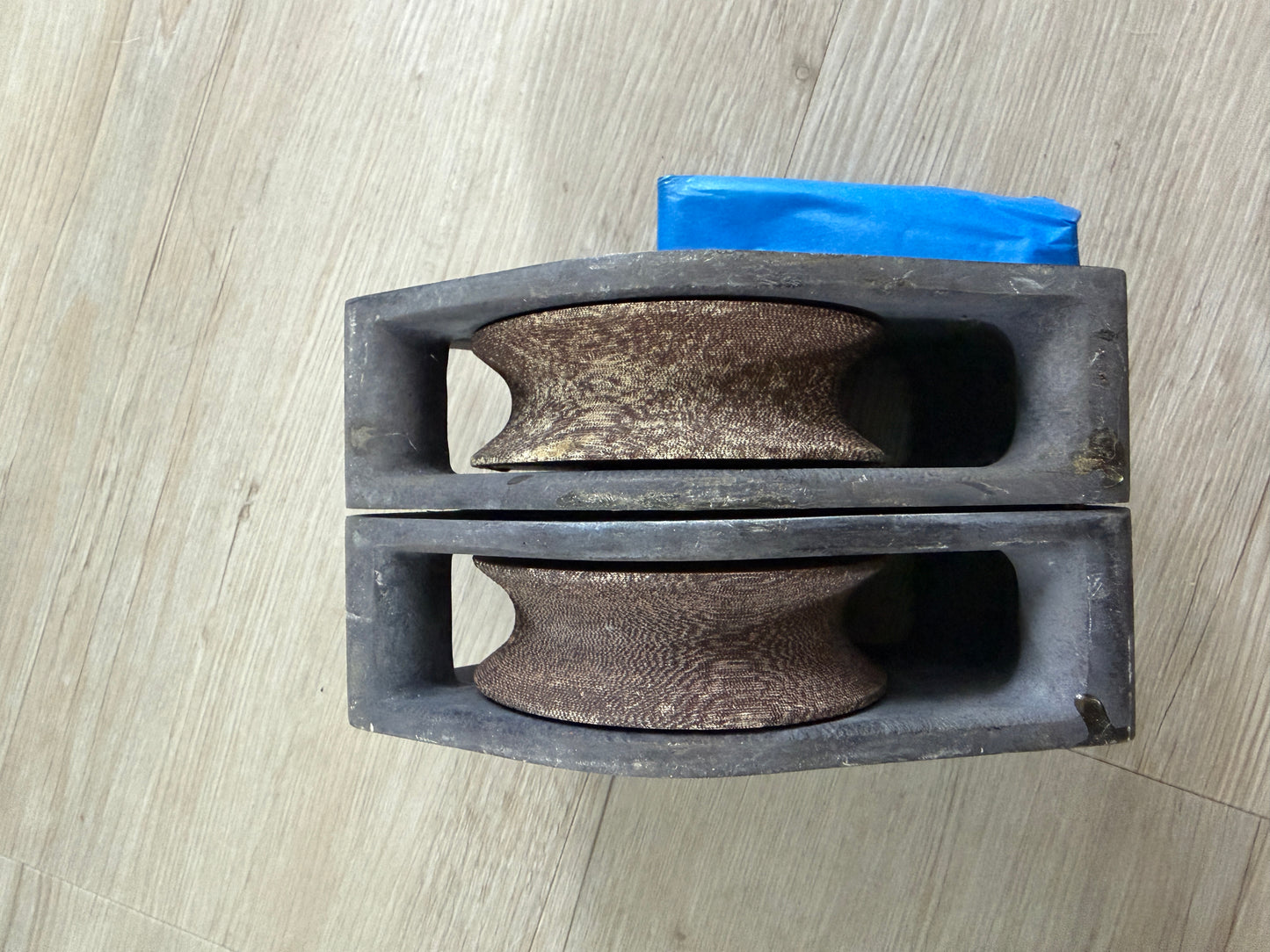 Large GIBB Double Cheek / Foot Block With 3 3/4" Tufnol Sheaves - 7/8" Line