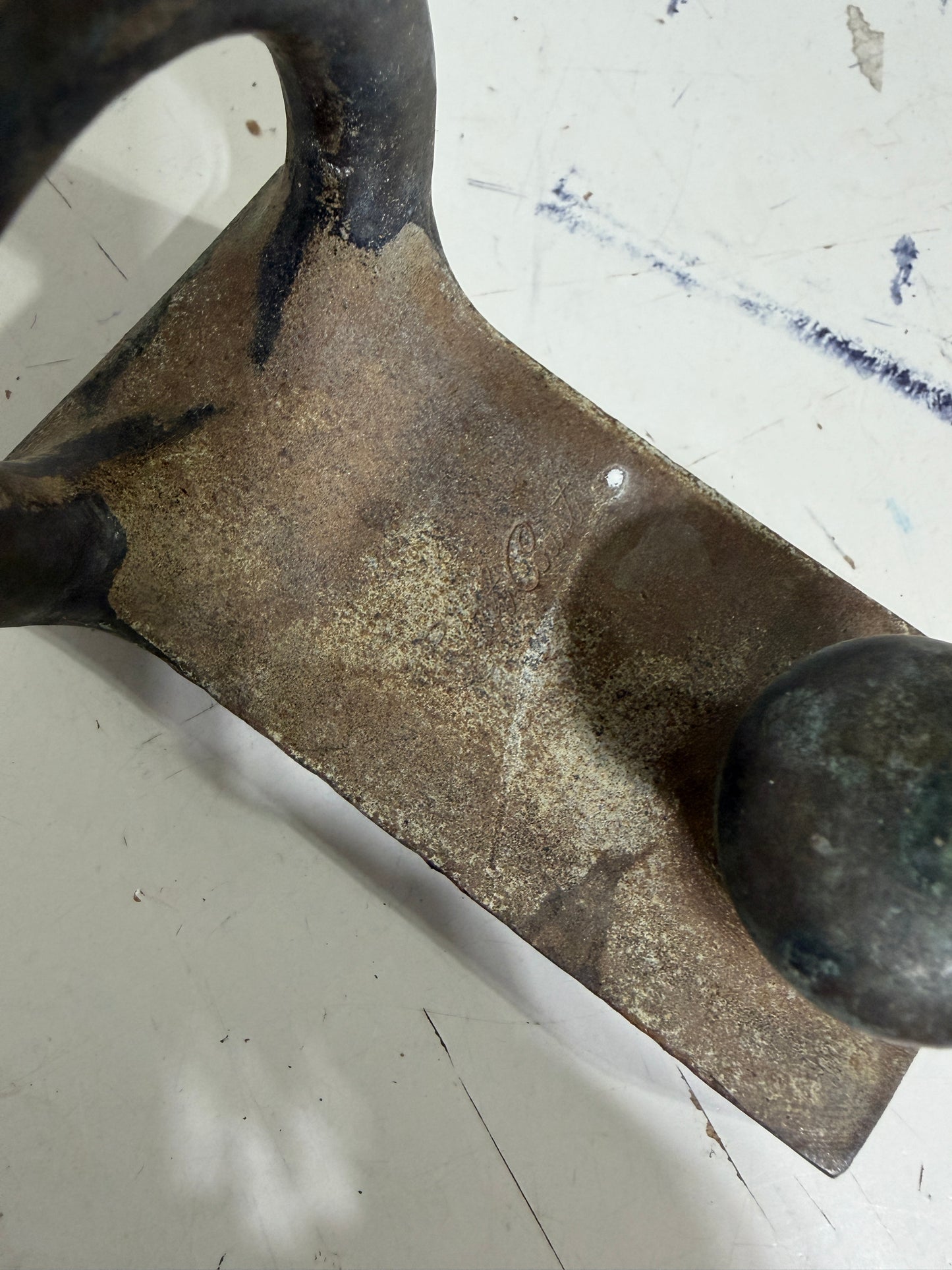 Vintage Bronze Pull Top Mast Ring / Spinnaker Car - 1 1/4" Track - 1 5/16" Ring Diameter