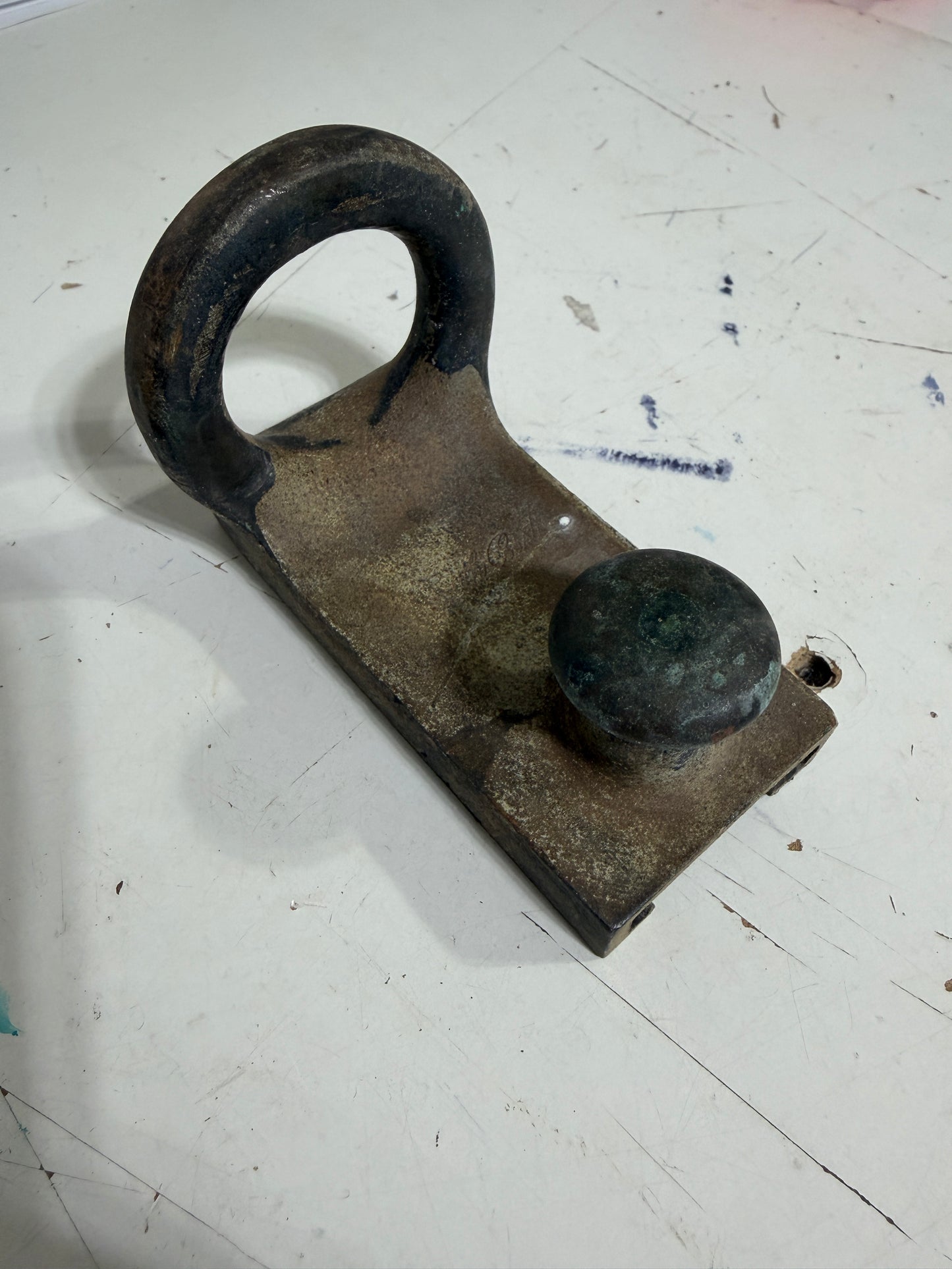 Vintage Bronze Pull Top Mast Ring / Spinnaker Car - 1 1/4" Track - 1 5/16" Ring Diameter