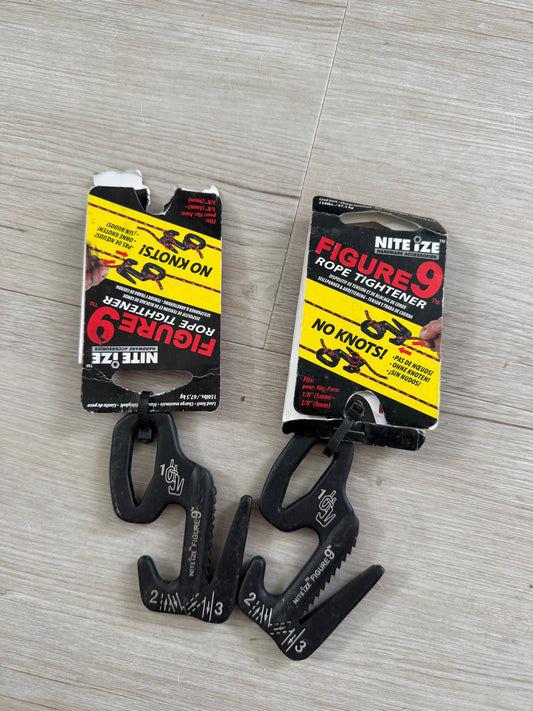PAIR Nite Ize Figure9 Rope Fastener - Fits 1/8" - 3/8" Line - NEW