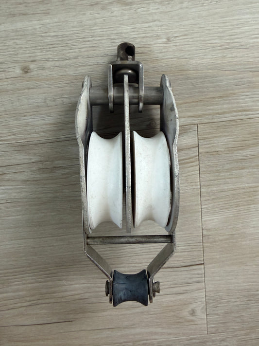 Fico 2 1/4" Double Sheave Swivel Block With Becket - 1/2" Line