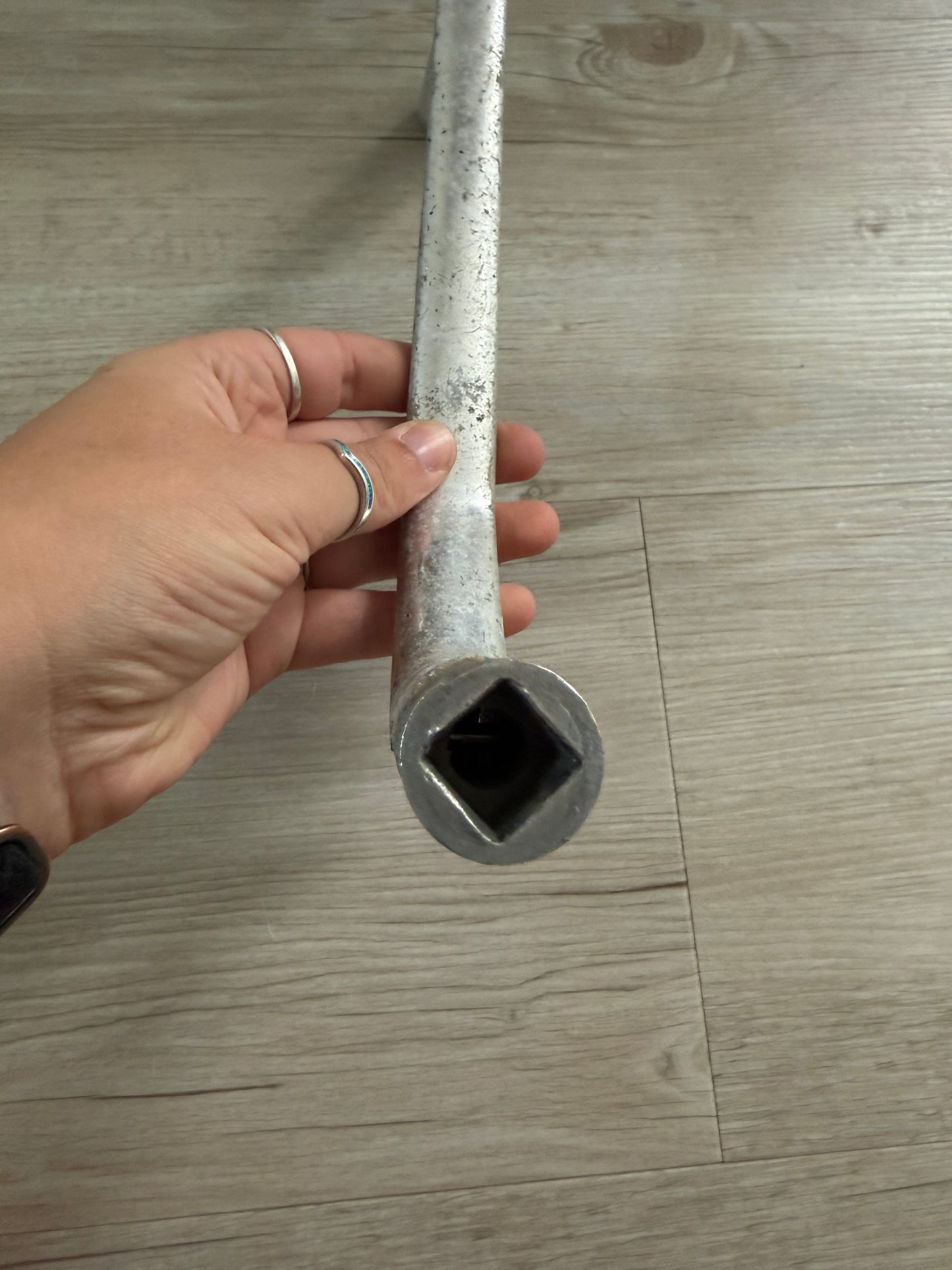 Aluminum Winch Handle / Crank - 1/2" Inside Square x 7/8" Diameter