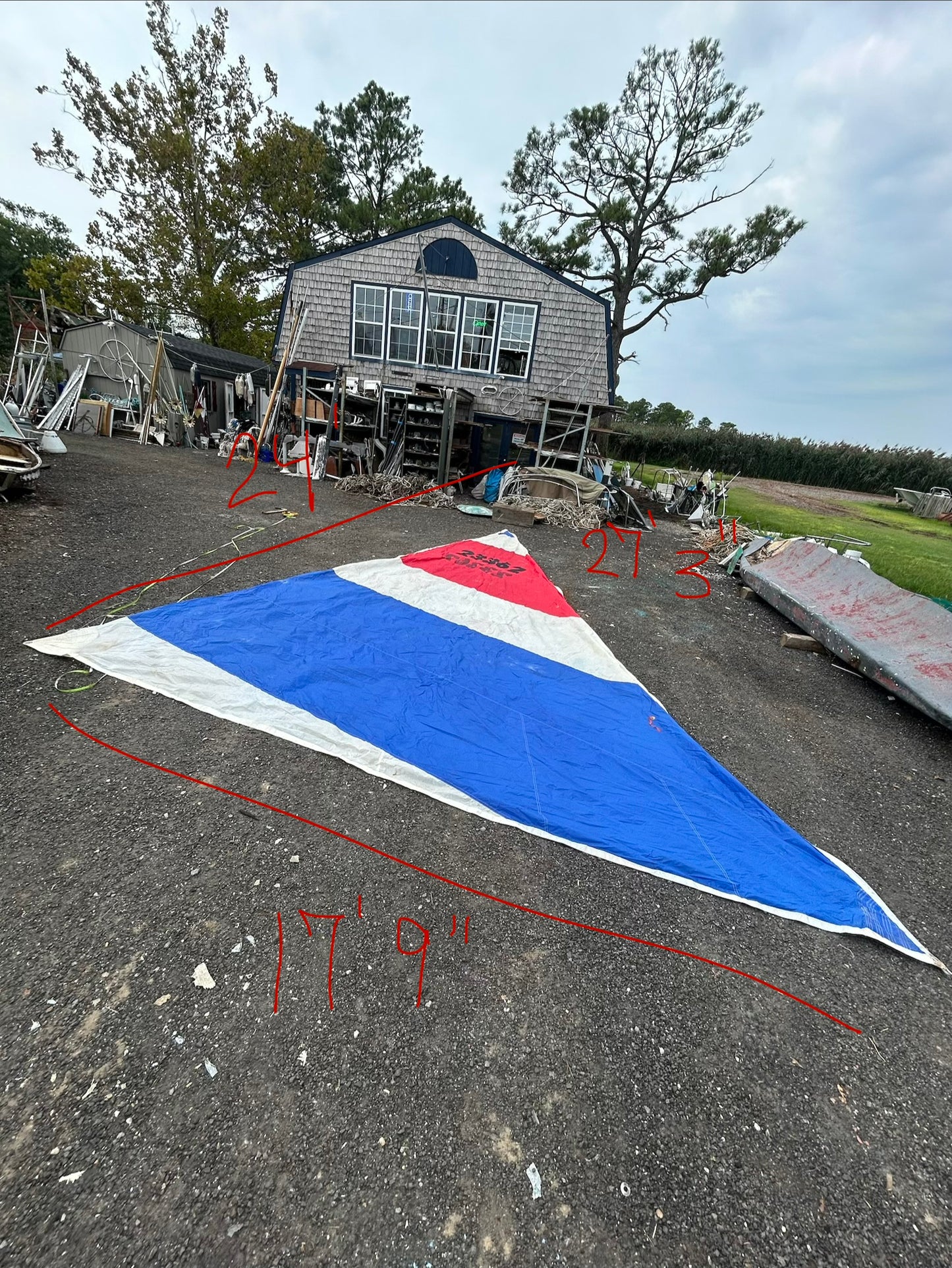 Working Jib / Storm Jib – Hank-On Sail 27’ 3” × 24’ × 17’ 9”