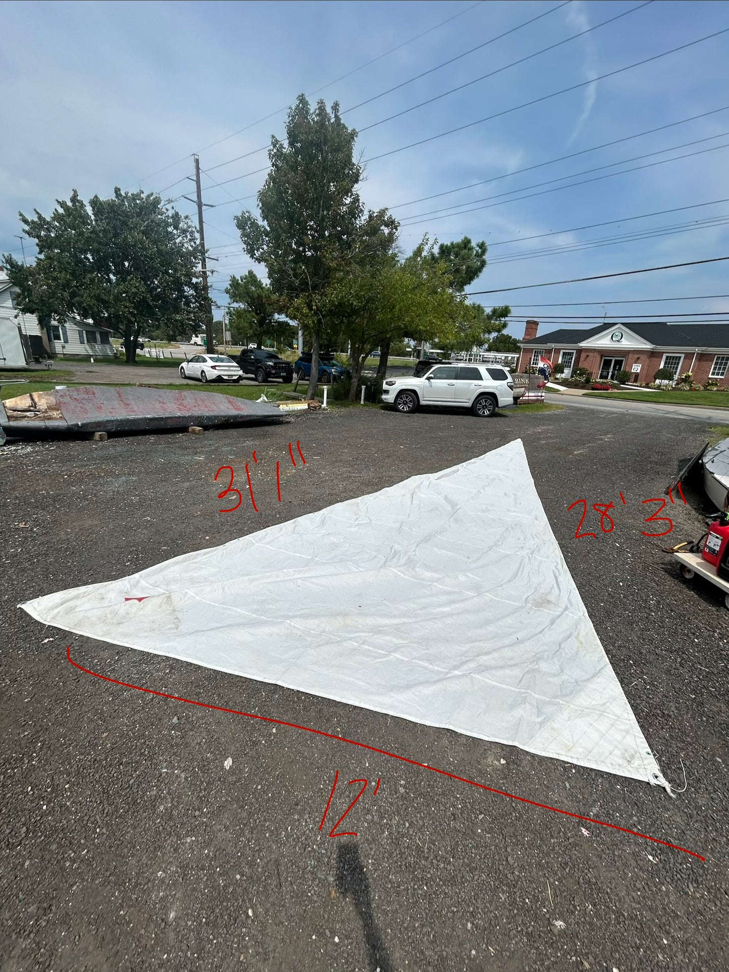 Headsail Hank-On  31’1” x 28’3” x 12’ White Dacron