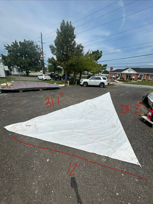 Headsail Hank-On  31’1” x 28’3” x 12’ White Dacron