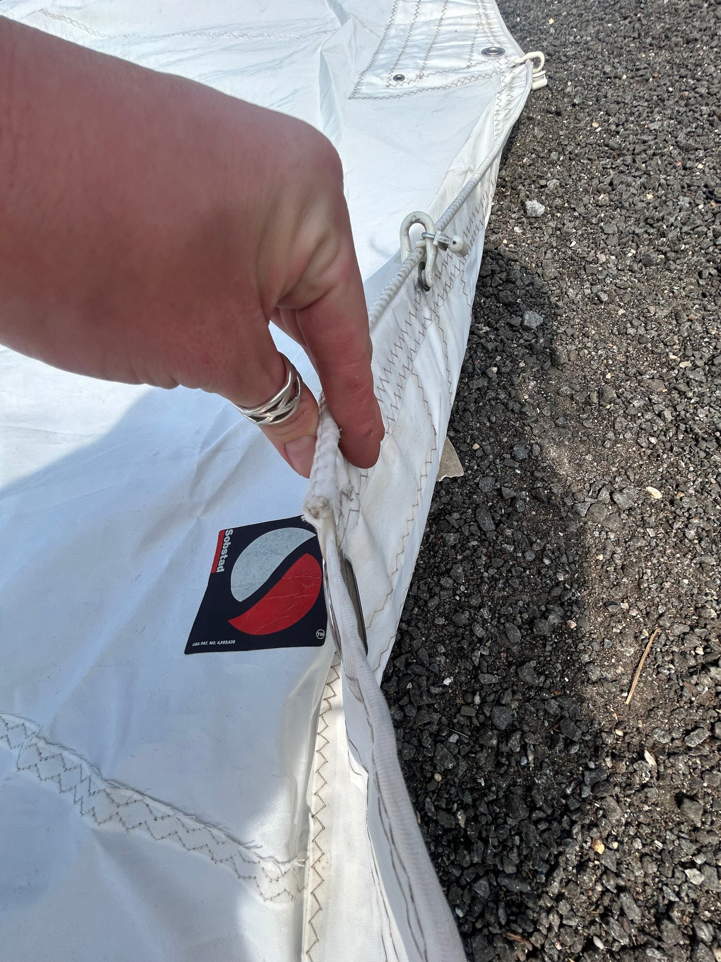 Catalina 25 Mainsail – White Dacron Sail – 25’10” x 24’ x 9’3”