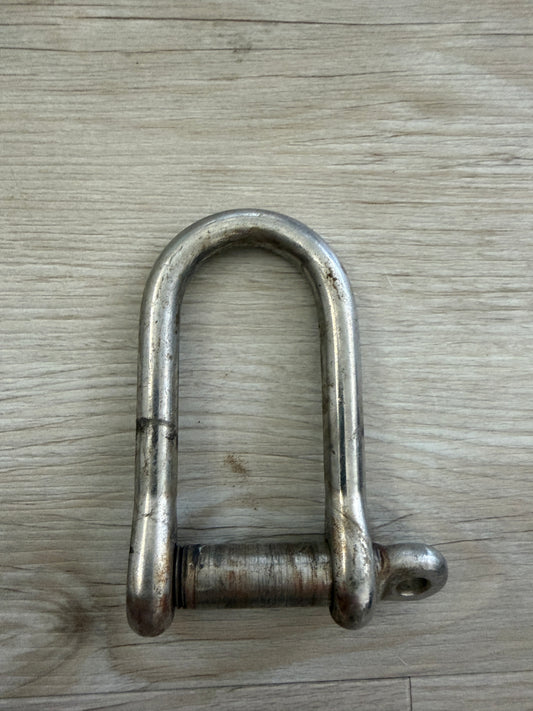 Stainless Steel Elongated D Shackle - 1/2" Pin Diameter - 1 1/4" Width