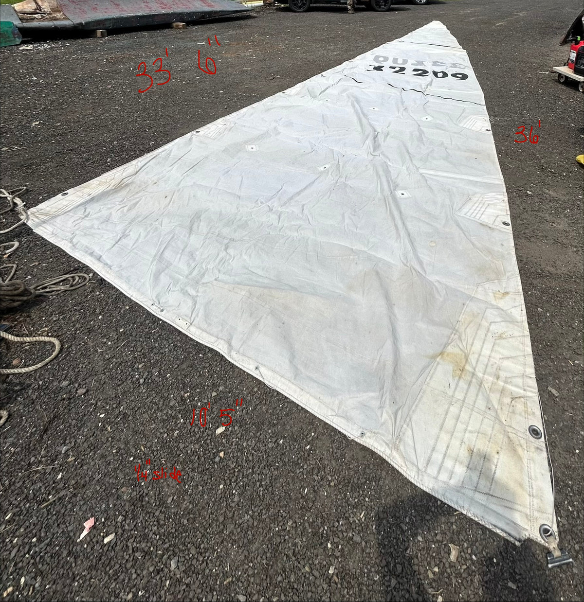 Cressy Sails Headsail 33’6” Luff 36’ Leech 10’5” Foot