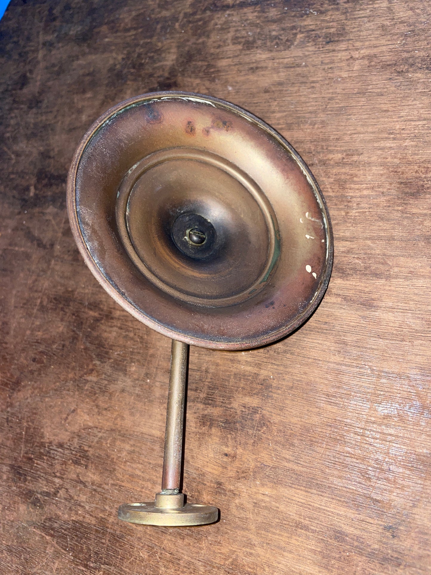 Large Brass Oil Lamp With Gimball & Oil Deflector