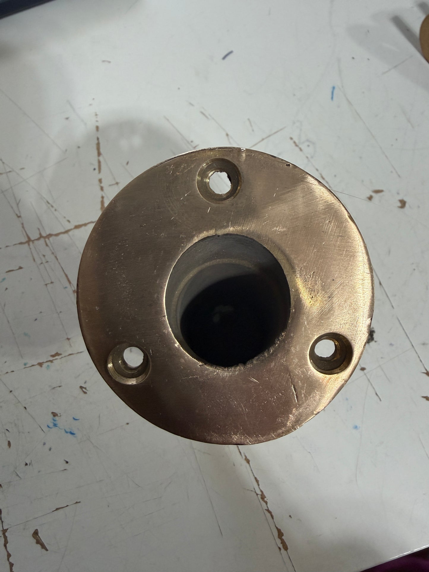 Bronze Through Deck Pole Holder - 1 1/8"