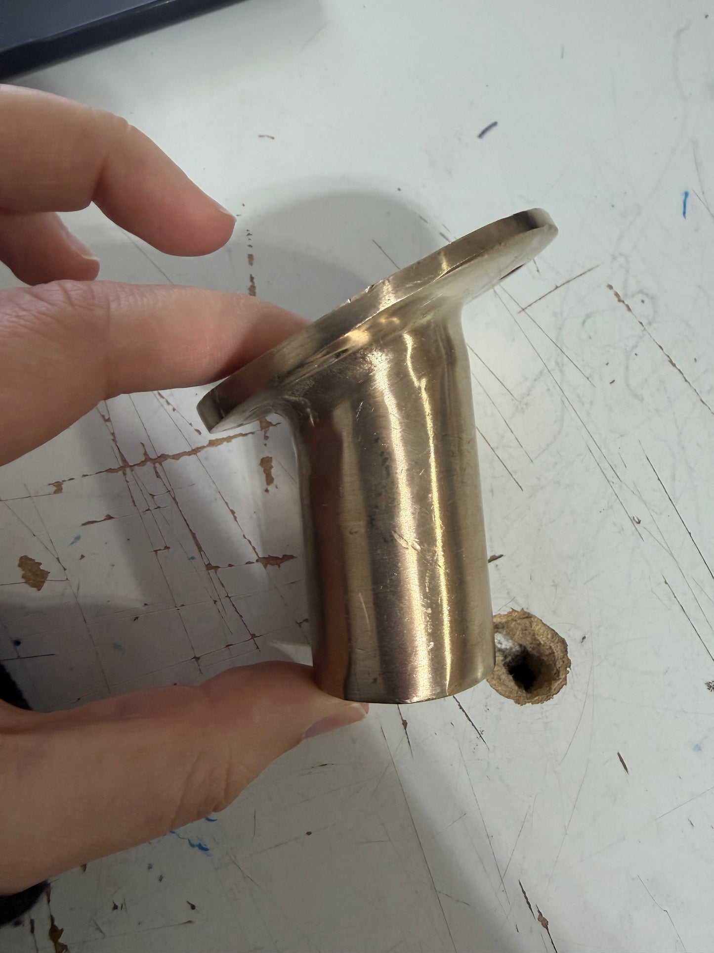 Bronze Through Deck Pole Holder - 1 1/8"