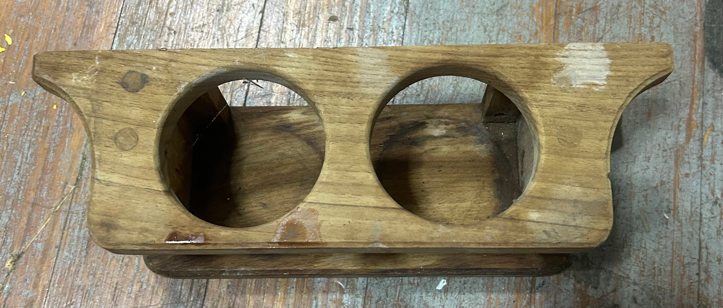 Dual Teak Cup Holders