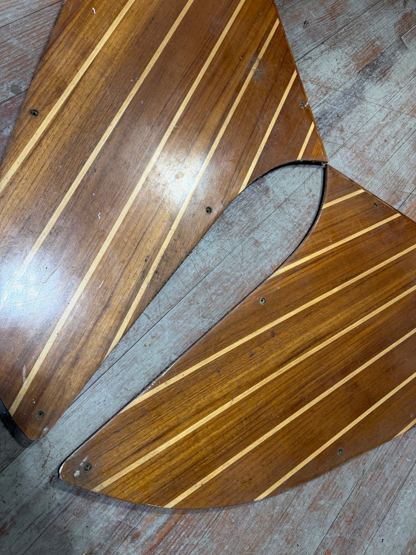 PAIR AFT. STEP PORT&STARBOARD SIDE Teak & Holly Wood- Catalina Morgan 38 -- #286