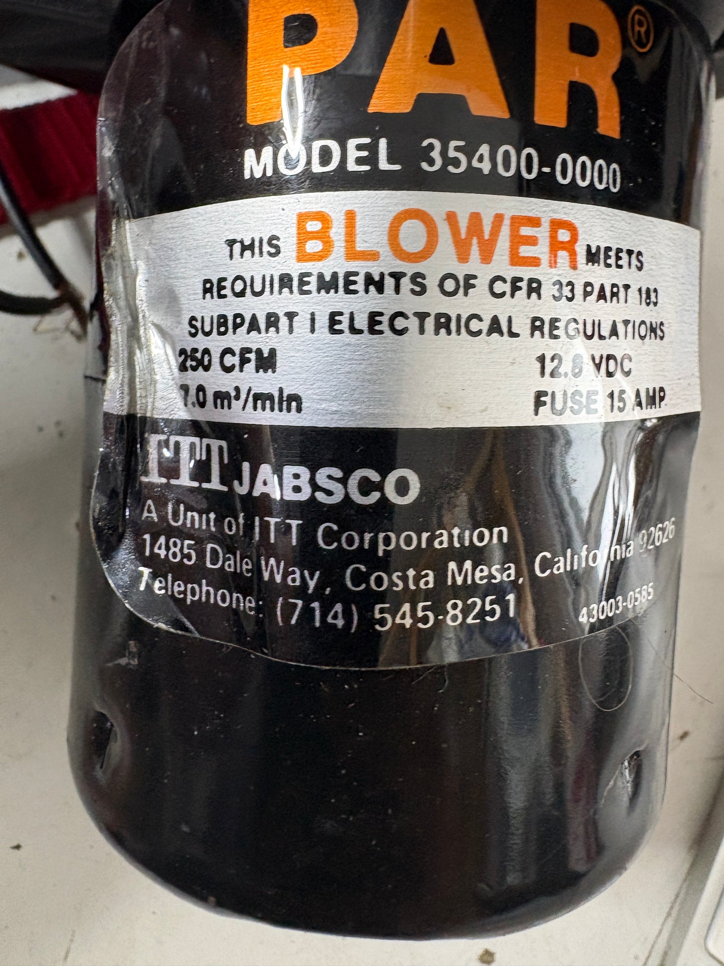 PAR Blower  Model 35400-0000