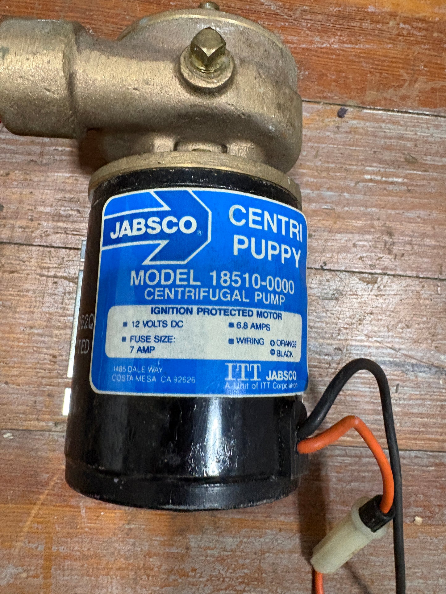 Jabsco Centri Puppy Model 18510-0000 Centrifugal Pump NEW