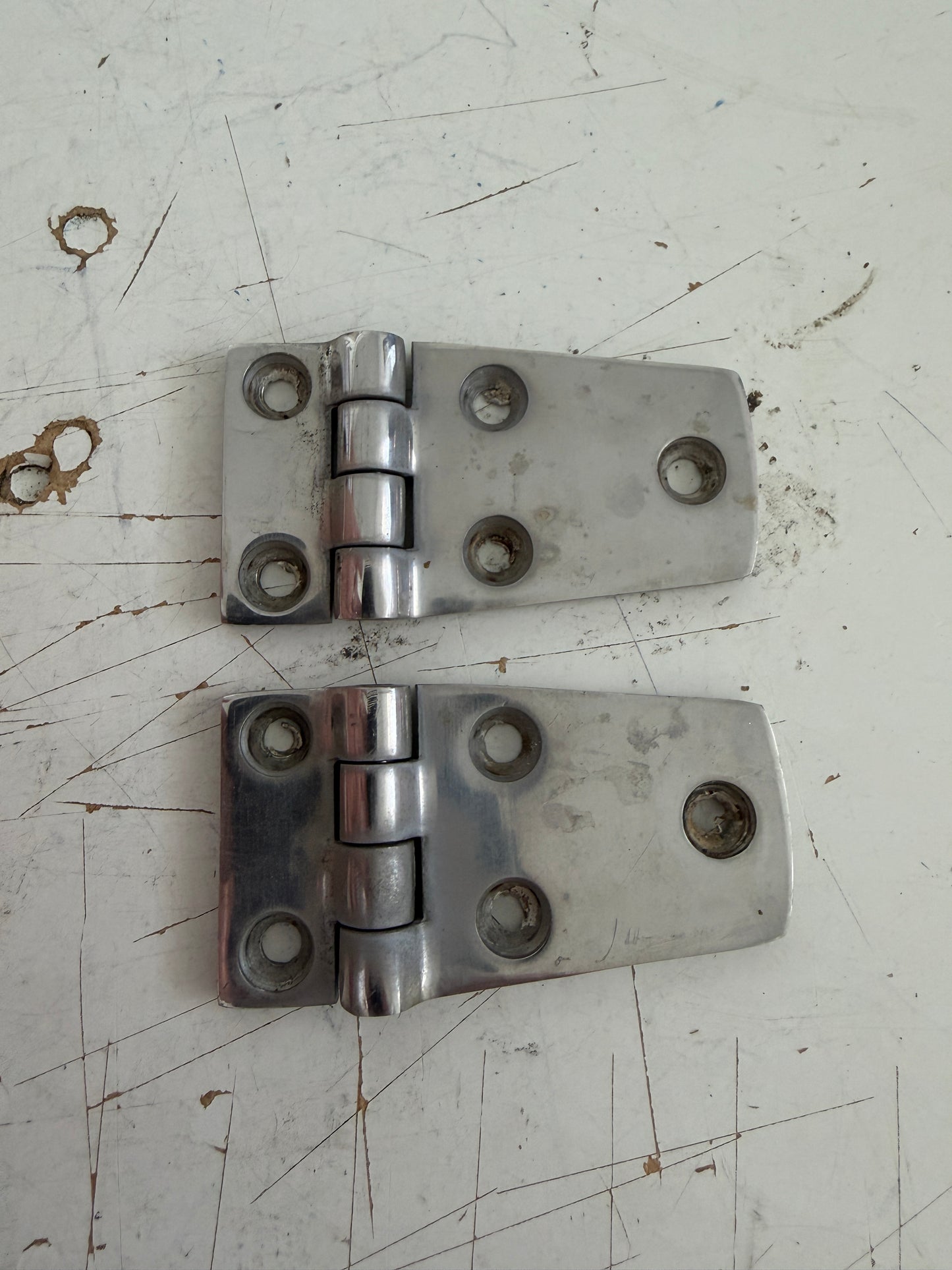 PAIR Stainless Steel Hinges - 2 7/8" Long