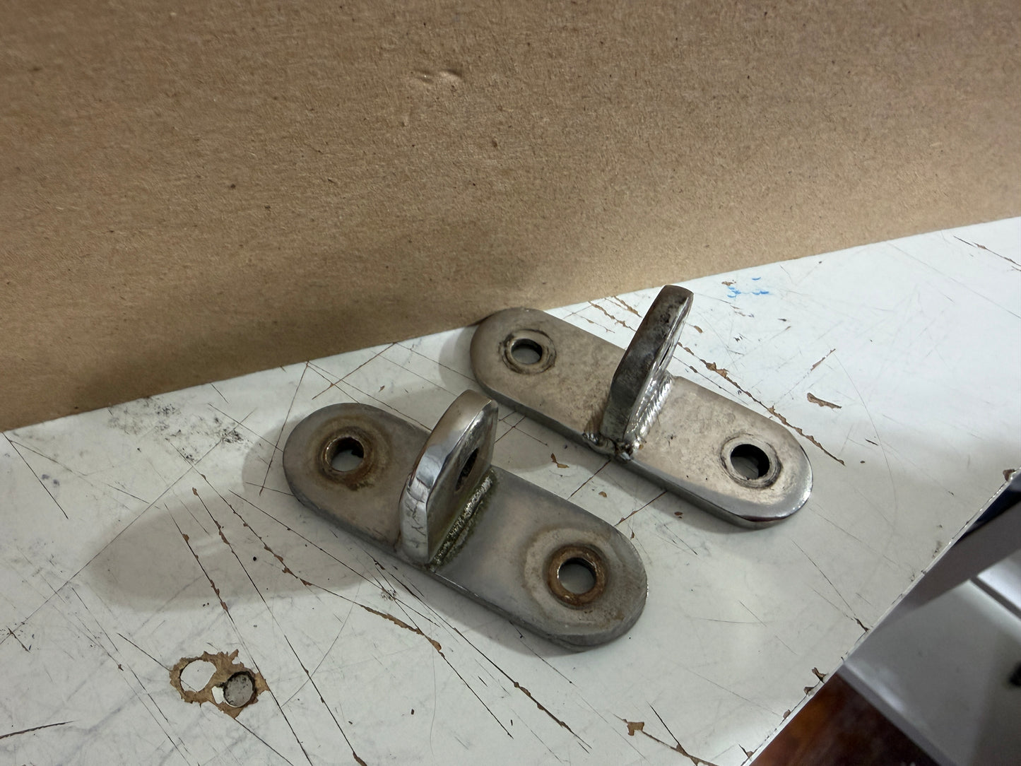 PAIR Stainless Steel Ladder Mounting Brackets - 3/16" Hole