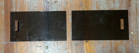 Pair brown tint plastic Panels 13 3/4” x 7 1/2”