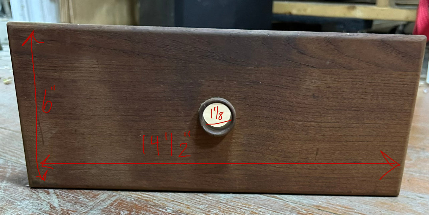 Teak Drawer Insert 13 1/2” Deep x 13 7/8” Wide x 5 1/8" Tall #365