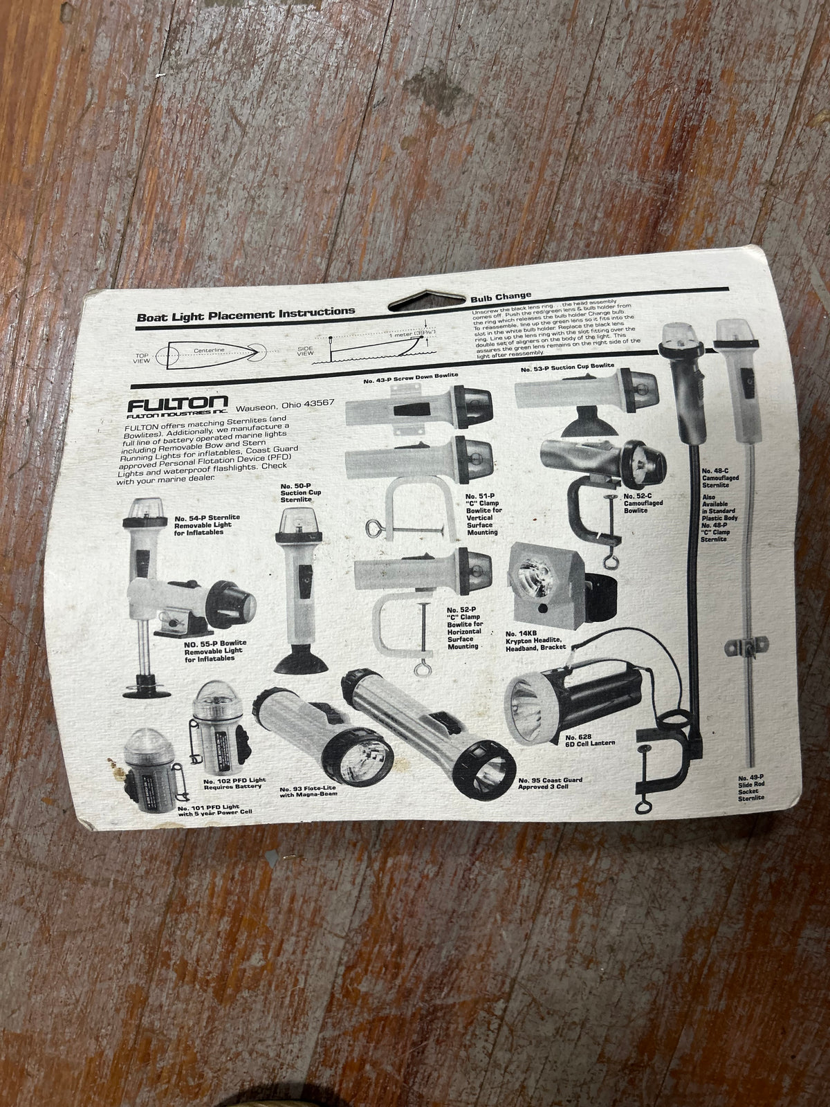 Fulton BowLite 53-P Battery Operated Portable Boat Light