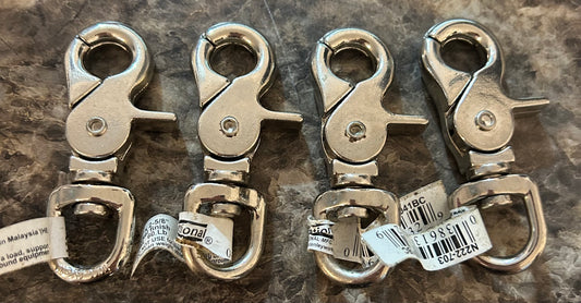 LOT OF 4 - National Hardware Trigger Snap Hooks Swivel Eye 2-5/8”