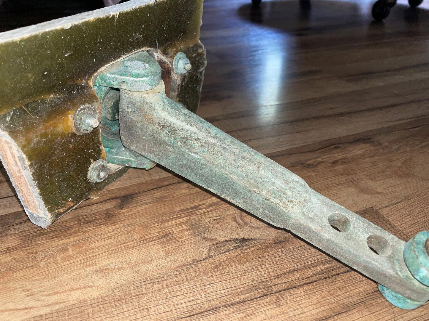 Vintage Bronze Deck Mount Gear Shift With Handle