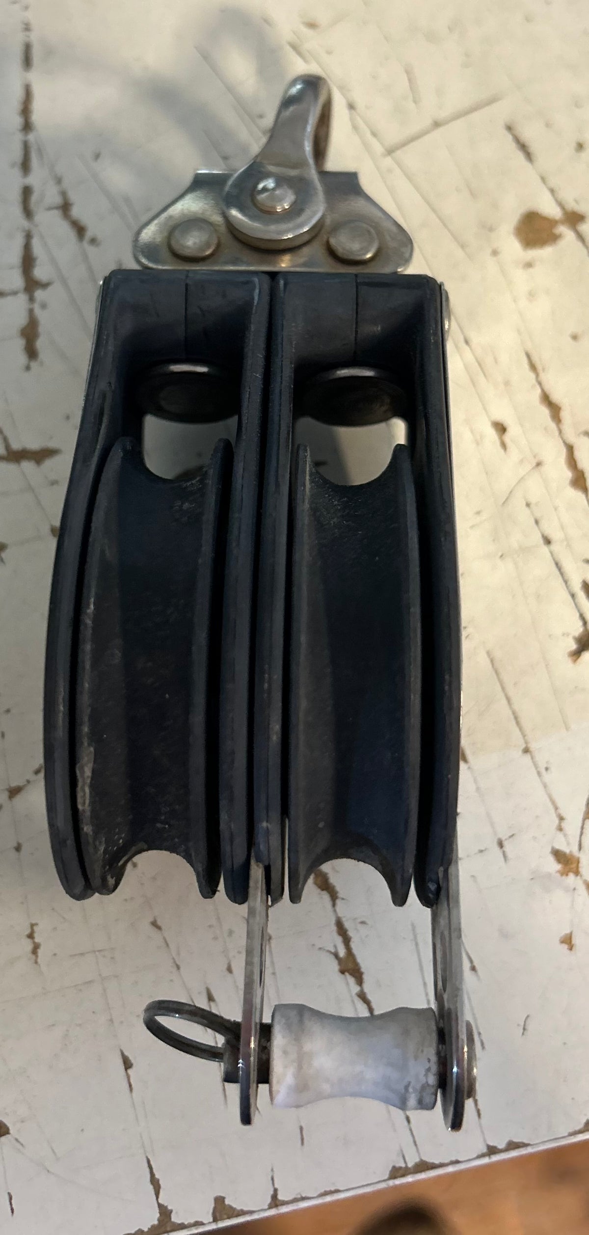 2 1/4" Sheave Harken Double Block with Becket & Fixed Shackle -3/8" Line- Ticon 30