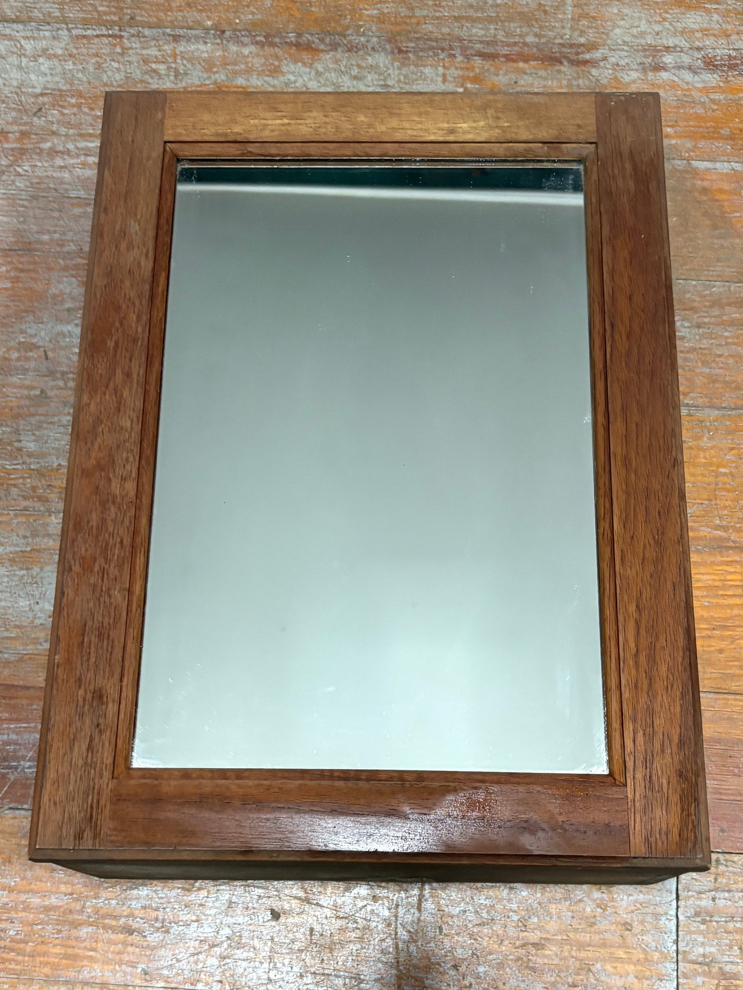 Teak Wall Cabinet with Mirror