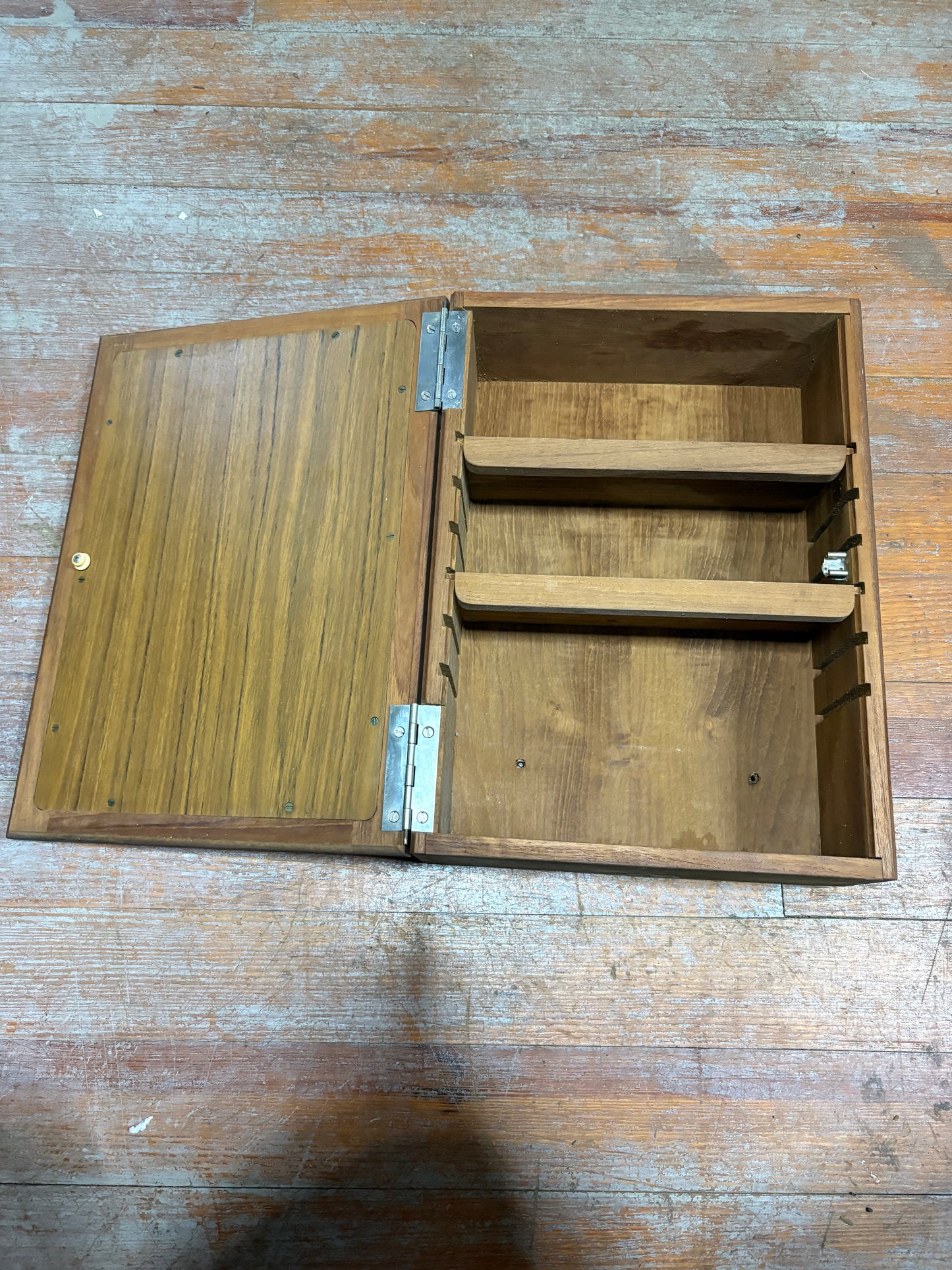 Teak Wall Cabinet with Mirror