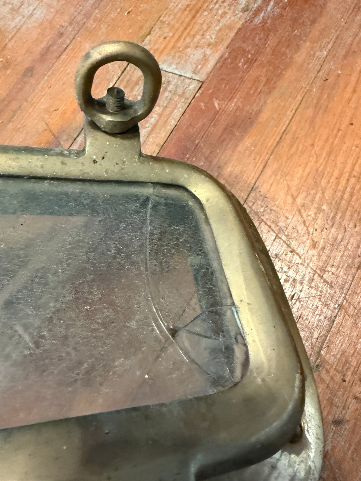 Opening Bronze Portlight / Porthole - ID: 12 3/8" x 5 1/4" x 1 1/2" Mounting Thickness - Cracked Glass